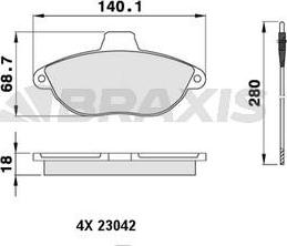 Braxis AB0064 - Brake Pad Set, disc brake www.autospares.lv