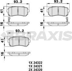 Braxis AB0065 - Bremžu uzliku kompl., Disku bremzes www.autospares.lv