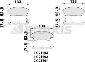 Braxis AB0060 - Brake Pad Set, disc brake www.autospares.lv