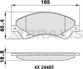 Braxis AB0068 - Bremžu uzliku kompl., Disku bremzes www.autospares.lv