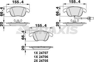 Braxis AB0067 - Тормозные колодки, дисковые, комплект www.autospares.lv