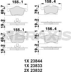 Braxis AB0008 - Тормозные колодки, дисковые, комплект www.autospares.lv