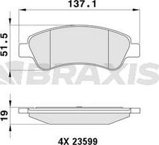 Braxis AB0003 - Тормозные колодки, дисковые, комплект www.autospares.lv