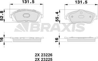 Braxis AB0007 - Bremžu uzliku kompl., Disku bremzes autospares.lv