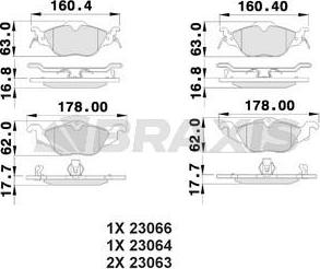 Braxis AB0015 - Тормозные колодки, дисковые, комплект www.autospares.lv