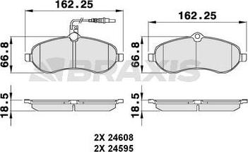 Braxis AB0083 - Bremžu uzliku kompl., Disku bremzes www.autospares.lv