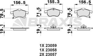 Braxis AB0031 - Тормозные колодки, дисковые, комплект www.autospares.lv