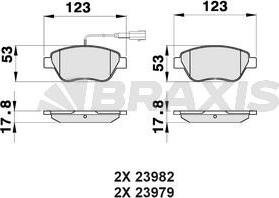 Braxis AB0032 - Bremžu uzliku kompl., Disku bremzes autospares.lv