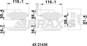 Braxis AB0028 - Тормозные колодки, дисковые, комплект www.autospares.lv