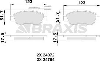 Braxis AB0022 - Bremžu uzliku kompl., Disku bremzes www.autospares.lv