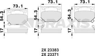 Braxis AB0027 - Bremžu uzliku kompl., Disku bremzes autospares.lv