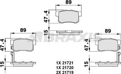 Braxis AB0076 - Brake Pad Set, disc brake www.autospares.lv