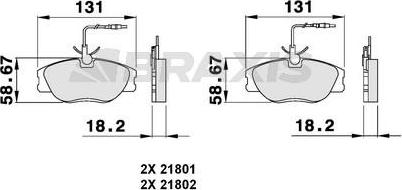 Braxis AB0072 - Bremžu uzliku kompl., Disku bremzes autospares.lv