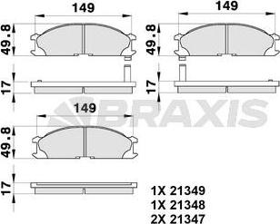 Braxis AB0196 - Brake Pad Set, disc brake www.autospares.lv