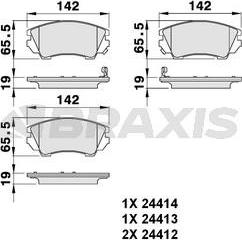 Braxis AB0144 - Bremžu uzliku kompl., Disku bremzes www.autospares.lv