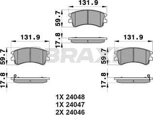 Braxis AB0145 - Bremžu uzliku kompl., Disku bremzes autospares.lv