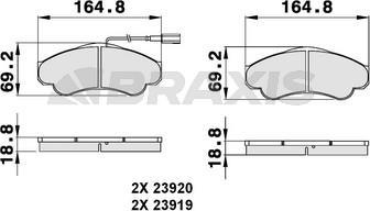 Braxis AB0141 - Brake Pad Set, disc brake www.autospares.lv