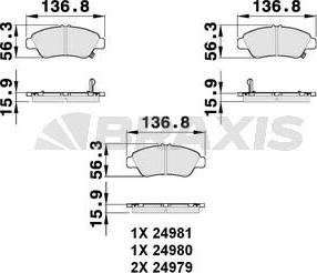 Braxis AB0150 - Bremžu uzliku kompl., Disku bremzes autospares.lv