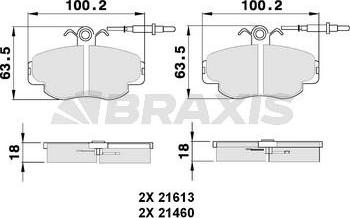 Braxis AB0152 - Тормозные колодки, дисковые, комплект www.autospares.lv