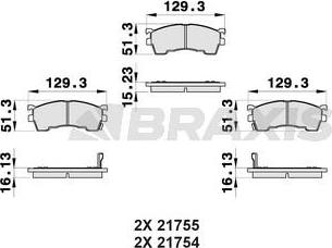 Braxis AB0157 - Brake Pad Set, disc brake www.autospares.lv