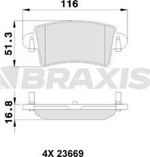 Braxis AB0113 - Bremžu uzliku kompl., Disku bremzes www.autospares.lv