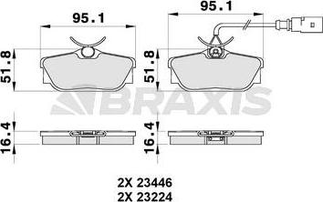 Braxis AB0184 - Bremžu uzliku kompl., Disku bremzes autospares.lv