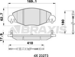 Braxis AB0188 - Bremžu uzliku kompl., Disku bremzes autospares.lv