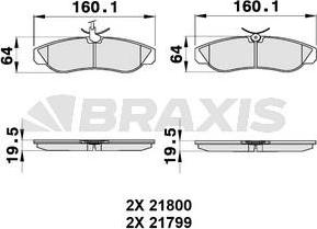 Braxis AB0183 - Brake Pad Set, disc brake www.autospares.lv