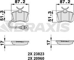 Braxis AB0133 - Тормозные колодки, дисковые, комплект www.autospares.lv