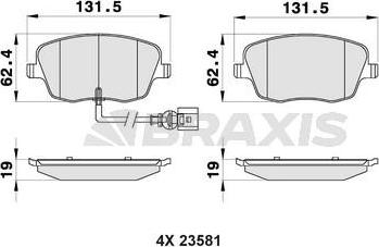 Braxis AB0124 - Bremžu uzliku kompl., Disku bremzes autospares.lv