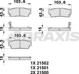 Braxis AB0175 - Brake Pad Set, disc brake www.autospares.lv