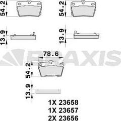 Braxis AB0176 - Bremžu uzliku kompl., Disku bremzes www.autospares.lv