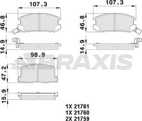 Braxis AB0390 - Bremžu uzliku kompl., Disku bremzes autospares.lv