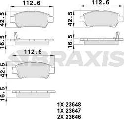 Braxis AB0393 - Bremžu uzliku kompl., Disku bremzes autospares.lv