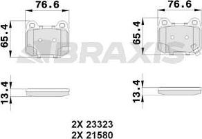 Braxis AB0369 - Bremžu uzliku kompl., Disku bremzes autospares.lv