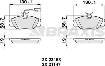 Braxis AB0315 - Bremžu uzliku kompl., Disku bremzes autospares.lv