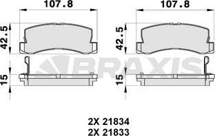 Braxis AB0336 - Brake Pad Set, disc brake www.autospares.lv