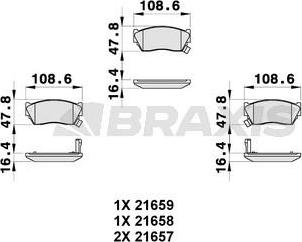 Braxis AB0331 - Bremžu uzliku kompl., Disku bremzes www.autospares.lv