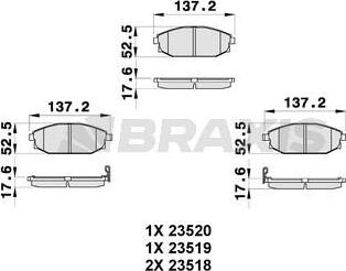 Braxis AB0338 - Тормозные колодки, дисковые, комплект www.autospares.lv