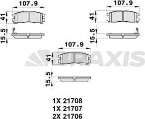 Braxis AB0337 - Brake Pad Set, disc brake www.autospares.lv