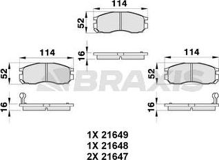 Braxis AB0324 - Bremžu uzliku kompl., Disku bremzes www.autospares.lv