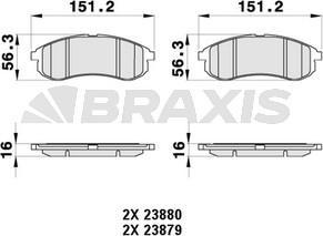 Braxis AB0372 - Bremžu uzliku kompl., Disku bremzes autospares.lv