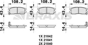 Braxis AB0295 - Тормозные колодки, дисковые, комплект www.autospares.lv