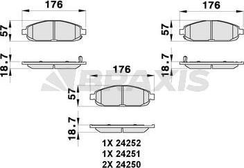 Braxis AB0291 - Bremžu uzliku kompl., Disku bremzes autospares.lv