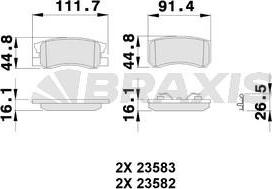 Braxis AB0246 - Bremžu uzliku kompl., Disku bremzes autospares.lv