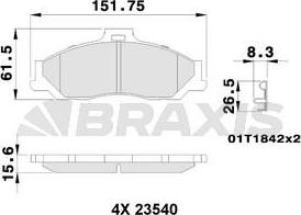 Braxis AB0242 - Bremžu uzliku kompl., Disku bremzes autospares.lv