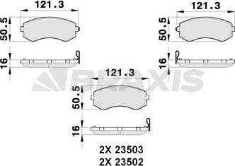 Braxis AB0256 - Bremžu uzliku kompl., Disku bremzes www.autospares.lv