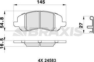 Braxis AB0253 - Bremžu uzliku kompl., Disku bremzes autospares.lv