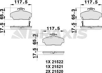 Braxis AB0265 - Тормозные колодки, дисковые, комплект www.autospares.lv