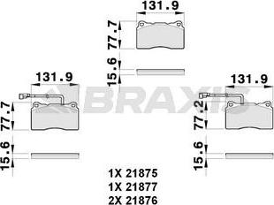 Braxis AB0261 - Bremžu uzliku kompl., Disku bremzes www.autospares.lv